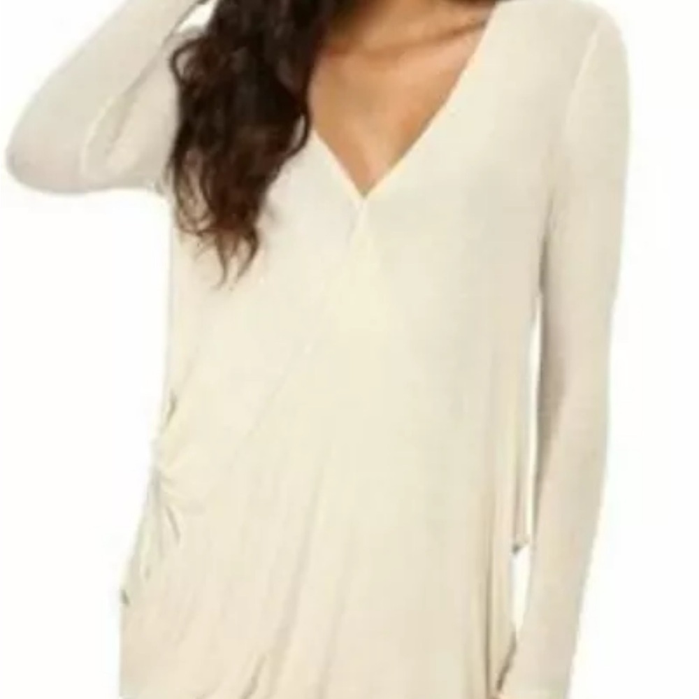 $70 Free People Miss Rose Top Size M Womens Beige Surplus Blouse Long Sleeve - Picture 3 of 8